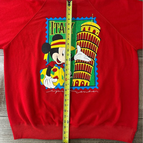Disney Wear Vintage 80’s Mickey Italy Postage Stamp Sweatshirt 4XL MADE IN USA! - Picture 6 of 15